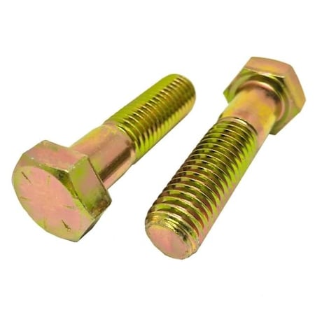 Grade 8, 3/4-10 Hex Head Cap Screw, Zinc & Yellow Plated Steel, 4-3/4 In L, 50 PK